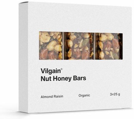Vilgain Nut Honey Bar Bio Migdały I Rodzynki 3x25g