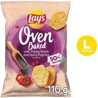 Lay'S Oven Baked Pieczone Formowane Chipsy Ziemniaczane Z Makiem O Smaku Ostrej Papryki 110g