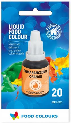 Food Colours Barwnik Spożywczy Płynny Pomarańczowy 20ml Jadalny