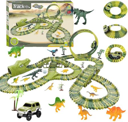 Import Pronice Emaga Mega Tor Wyścigowy Xxxl Dinozaur Dino Park Figurki Trex Autko Pętla + Akces