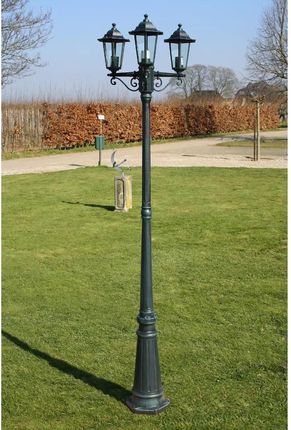 Vidaxl Stojąca Lampa Ogrodowa 3-Ramienna 215 cm Ciemnozielona Czarna 40246