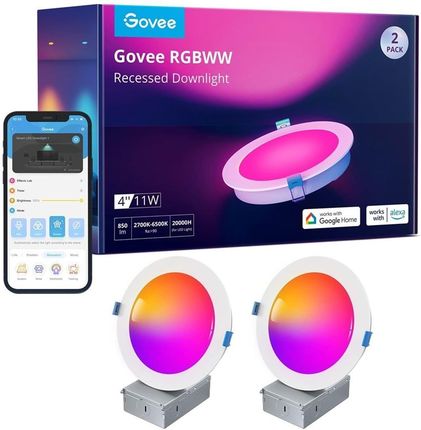 Govee Smart Recessed Lights 2-Pack Oprawa sufitowa LED 4" RGBWW B601B