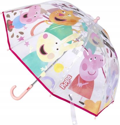 Parasolka Parasol przeciwdeszczowy dziecięcy transparentny Świnka Peppa Pig
