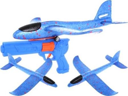 Pegaz Toys Wyrzutnia Samolotów Pistolet Na Samoloty Styropian Niebiesko/Czerwony