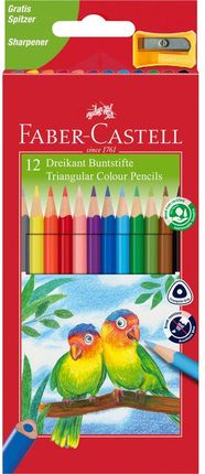 Faber-Castell Eco Colour Kredki Trójkątne 12 Kolorów Z Temperówką