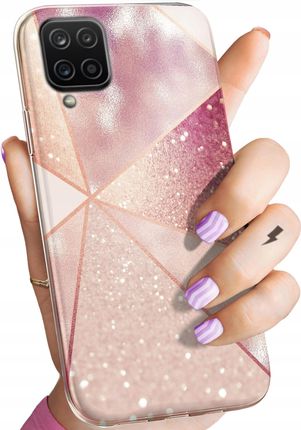 Hello Case Etui Do Samsung Galaxy A12 Różowe Złoto Guma