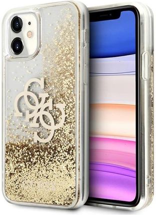Guess Liquid Glitter 4G Big Logo Etui Iphone 11 Złoty