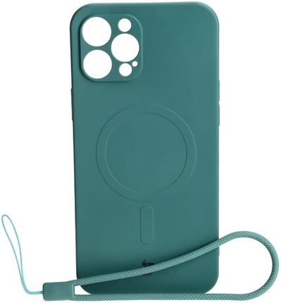 Bizon Etui Case Silicone Magsafe Do Apple Iphone 12 Pro Max Ciemnozielone