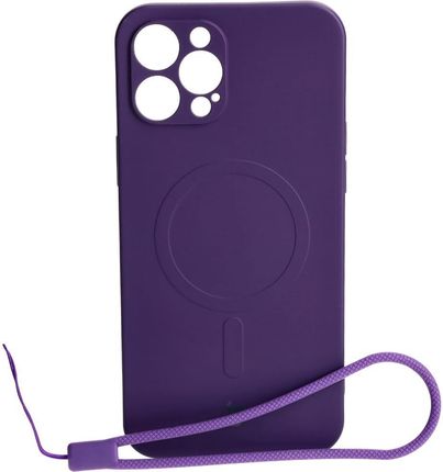 Bizon Etui Case Silicone Magsafe Do Apple Iphone 12 Pro Max Śliwkowe