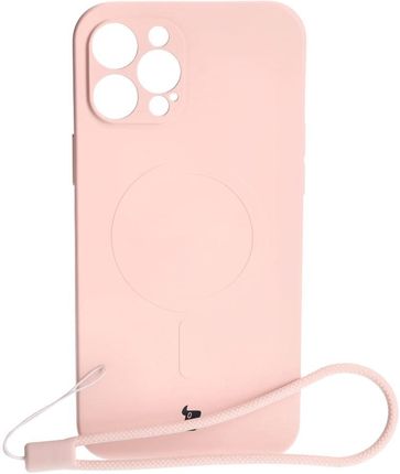 Bizon Etui Case Silicone Magsafe Do Apple Iphone 12 Pro Max Jasnoróżowe