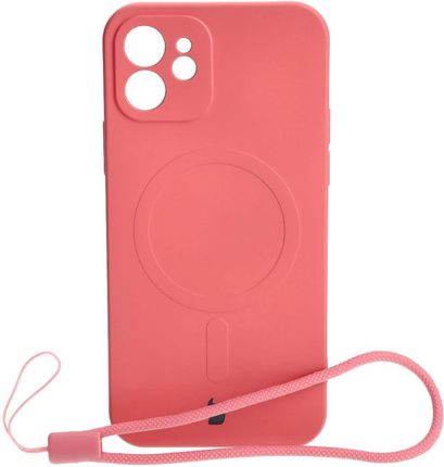 Bizon Etui Case Silicone Magsafe Do Apple Iphone 12 Brudny Róż