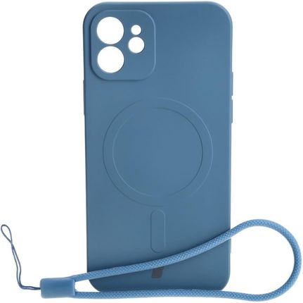 Bizon Etui Case Silicone Magsafe Do Apple Iphone 12 Granatowe