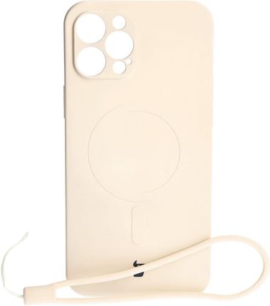 Bizon Etui Case Silicone Magsafe Do Apple Iphone 12 Pro Max Beżowe