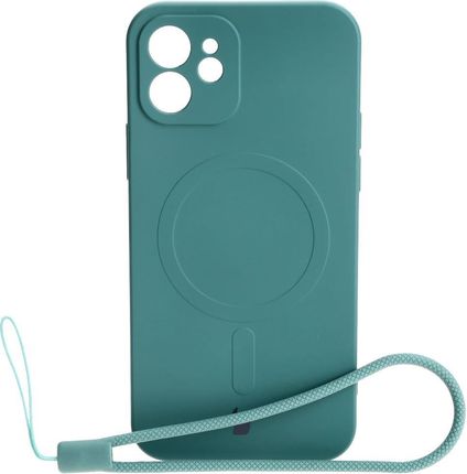 Bizon Etui Case Silicone Magsafe Do Apple Iphone 12 Ciemnozielone
