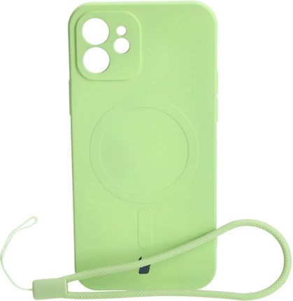 Bizon Etui Case Silicone Magsafe Do Apple Iphone 12 Jasnozielone