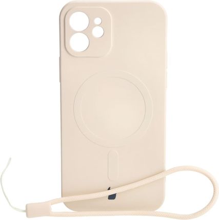 Bizon Etui Case Silicone Magsafe Do Apple Iphone 12 Beżowe