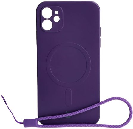 Bizon Etui Case Silicone Magsafe Do Apple Iphone 11 Śliwkowe