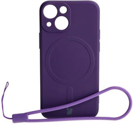Bizon Etui Case Silicone Magsafe Sq Do Apple Iphone 13 Mini Śliwkowe