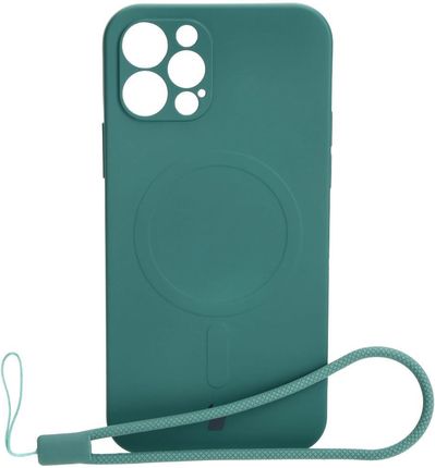 Bizon Etui Case Silicone Magsafe Do Apple Iphone 12 Pro Ciemnozielone