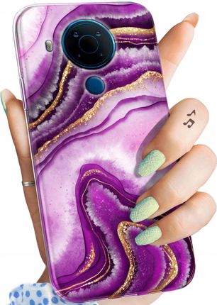 Hello Case Etui Do Nokia 5 4 Różowy Marmur Purpura Róż