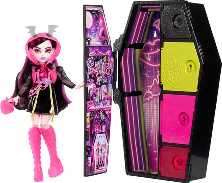Mattel Monster High Straszysekrety Draculaura Seria Neonowa HNF78