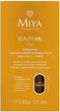 Miya Cosmetics Beauty.Lab Intensywna 7 Dniowa Kuracja Energetyzująca Witamina C + Imbir 8%