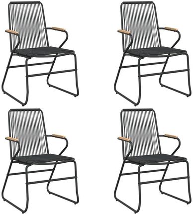 Vidaxl Krzesła Ogrodowe 4 Szt. Czarne 58X59X85,5cm Rattan Pvc