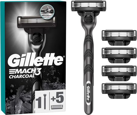 Gillette Mach3 Charcoal Maszynka do golenia + 5 ostrzy