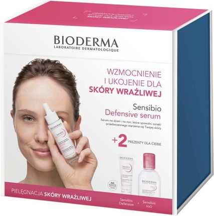 Bioderma Sensibio Defensive Zestaw Serum 30Ml + Krem 40Ml + Płyn H2O 100Ml 