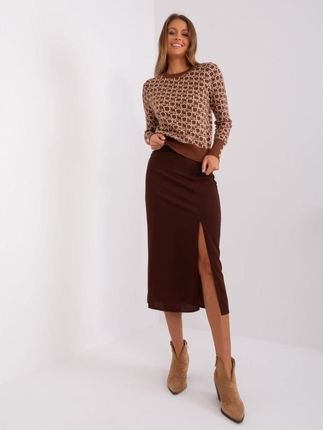Brązowa spódnica elegancka biznesowa L/XL