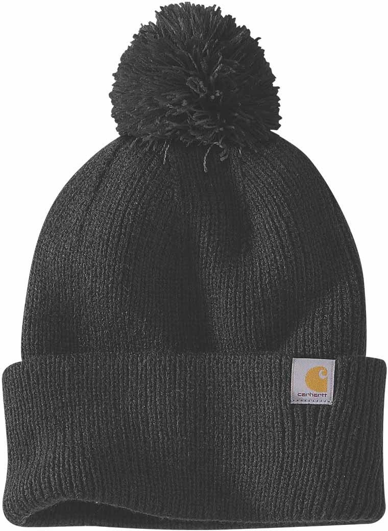 Czapka zimowa z pomponem Carhartt Knit PomPom Cuffed Beanie czarny