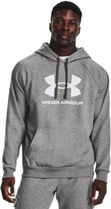 Męska bluza dresowa nierozpinana z kapturem Under Armour UA Rival Fleece Logo HD - szara