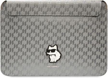 Karl Lagerfeld Nft Saffiano Monogram Ikonik Choupette Sleeve Etui Na Notebook 14" Srebrny (KLCS14SAKHPCG)
