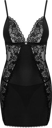 Nocna komplet koszulka + stringi Obsessive Maderris chemise czarny