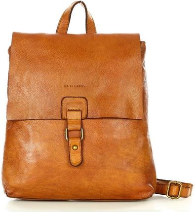 Plecak skórzany minimalizm old look leather backpack - MARCO MAZZINI brąz camel