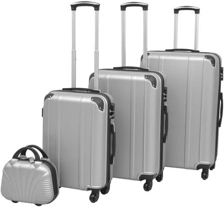Zestaw walizek na kółkach w kolorze srebrnym, 4 szt.