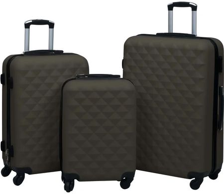 Zestaw twardych walizek na kółkach, 3 szt., antracytowy, ABS