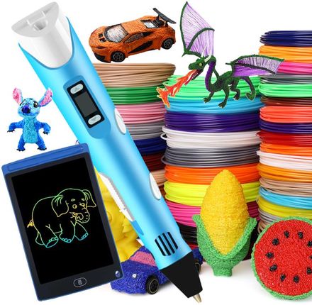 Długopis 3D PEN magiczna drukarka dla dzieci + WKŁADY 100m + TABLET GRATIS - niebieski