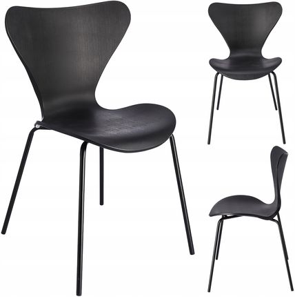 Krzesło do salonu jadalni plastikowe TPS czarne