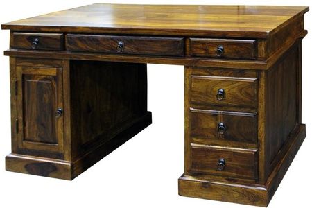 Drewniane indyjskie kolonialne masywne biurko do gabinetu biura palisander kolor akacja 80764 Moje Delhi