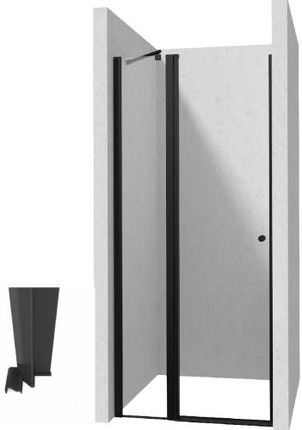 Zestaw Deante Kerria Plus Drzwi prysznicowe 100 cm uchylne + Profil do drzwi wnękowych systemu Kerria Plus nero