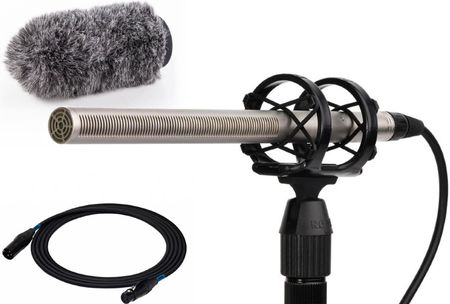 RODE NTG3 + CKMOVA FW-2 + SSQ XX3 - mikrofon Shotgun + osłona przeciwwietrzna + kabel XLR-3metrowy 
