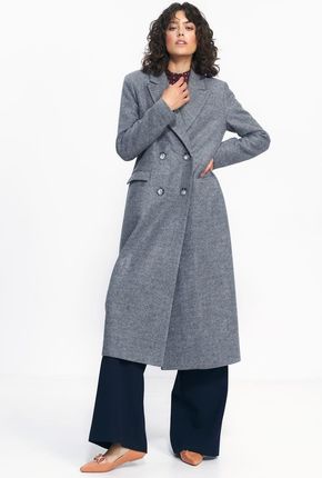 Szary płaszcz oversize PL20 Grey - Nife