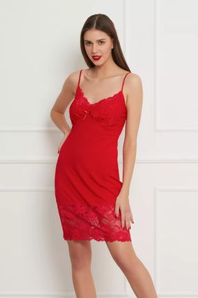 Koronkowa koszula nocna dla kobiet (Czerwony, XL)
