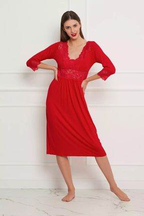 Zmysłowa koszula nocna dla kobiet (Czerwony, XL)