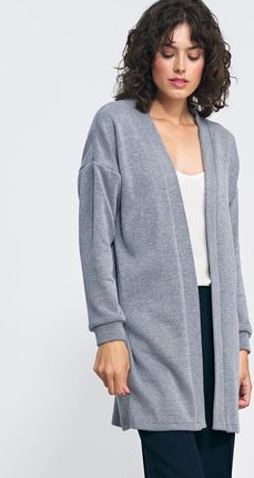 Sweter Szary niezapinany sweter SW11 Grey - Nife