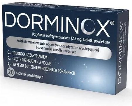 Dorminox 12,5 mg x 20 tabl. powl.