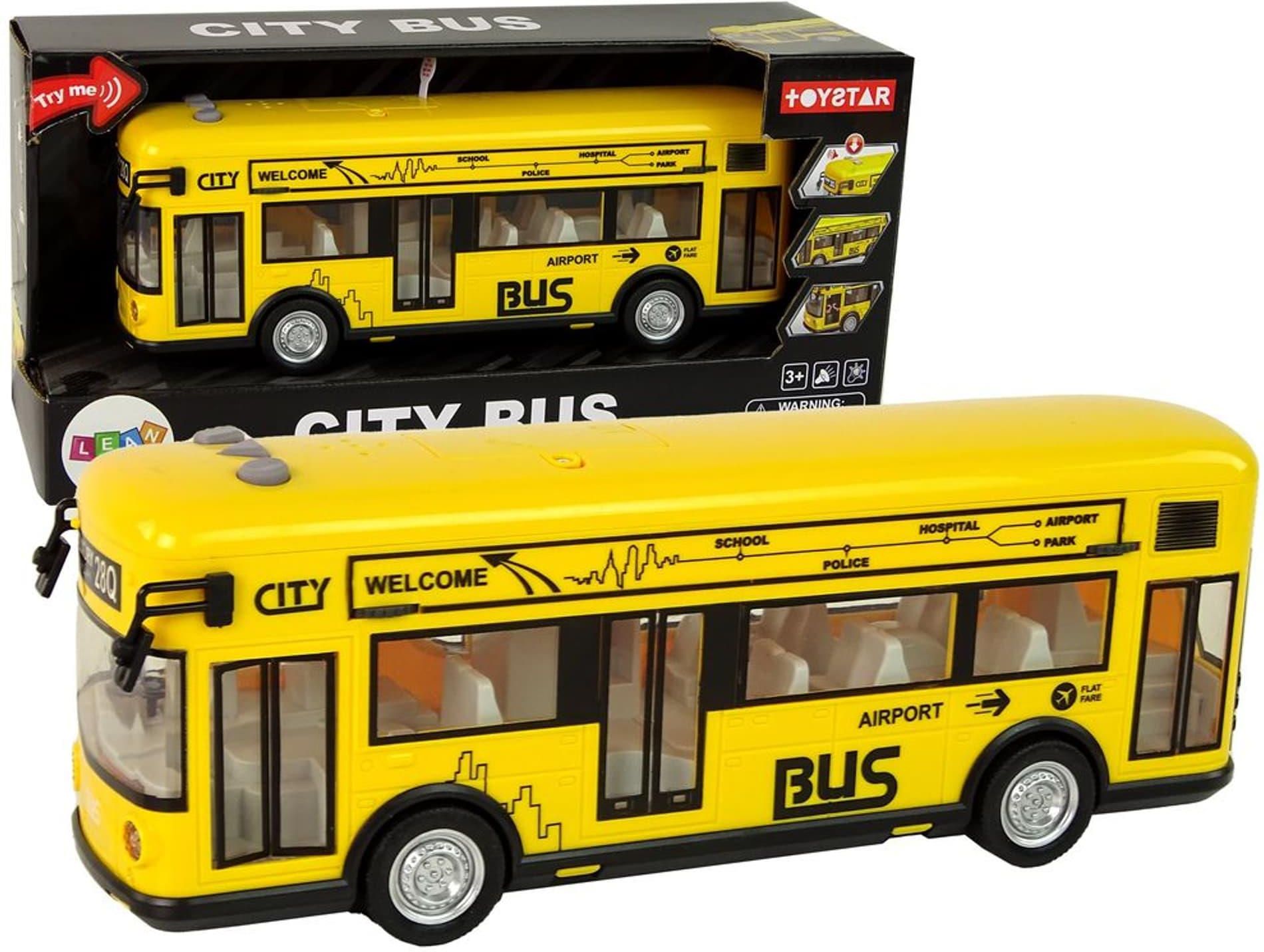 Leantoys Autobus Miejski Żółty Z Napędem Frykcyjnym 1:18 - Ceny i ...