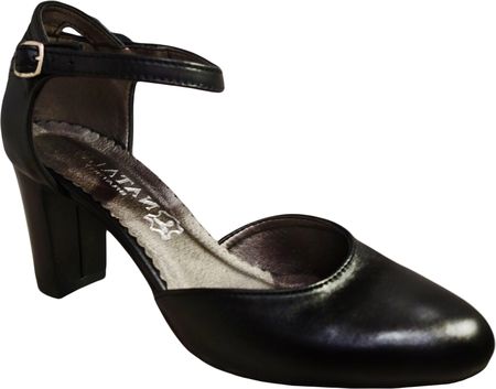 Skórzane sandały czarne obcas 7,5 cm 37
