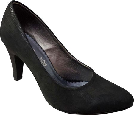Skórzane czółenka Natalii czarne obcas 8 cm
